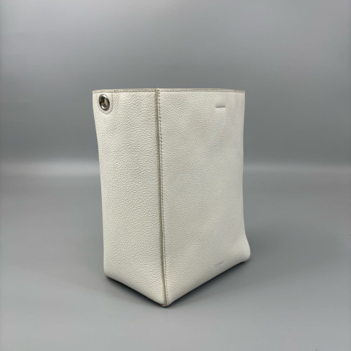 Celine Small Balloon Bucket Grained Calfskin White Celine Small Balloon Bucket Grained Calfskin White
