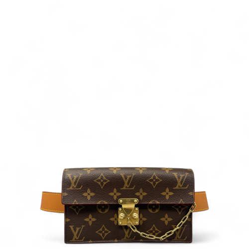 Louis Vuitton S Lock Belt Pouch MM Monogram Brown