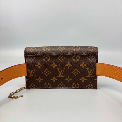 Louis Vuitton S Lock Belt Pouch MM Monogram Brown