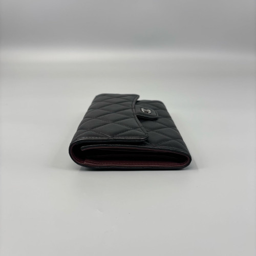 Chanel Quilted Continental Wallet Lambskin Black Chanel Quilted Continental Wallet Lambskin Black