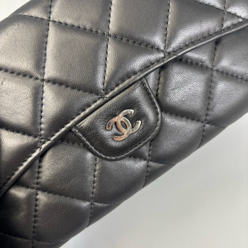 Chanel Quilted Continental Wallet Lambskin Black Chanel Quilted Continental Wallet Lambskin Black