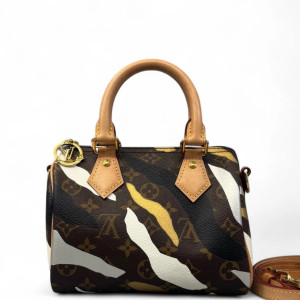 Louis Vuitton Speedy Bandouliere 20 Monogram Brown White Yellow Louis Vuitton Speedy Bandouliere 20 Monogram Brown White Yellow