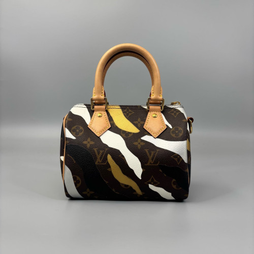 Louis Vuitton Speedy Bandouliere 20 Monogram Brown White Yellow