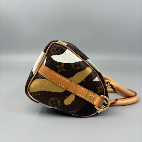 Louis Vuitton Speedy Bandouliere 20 Monogram Brown White Yellow