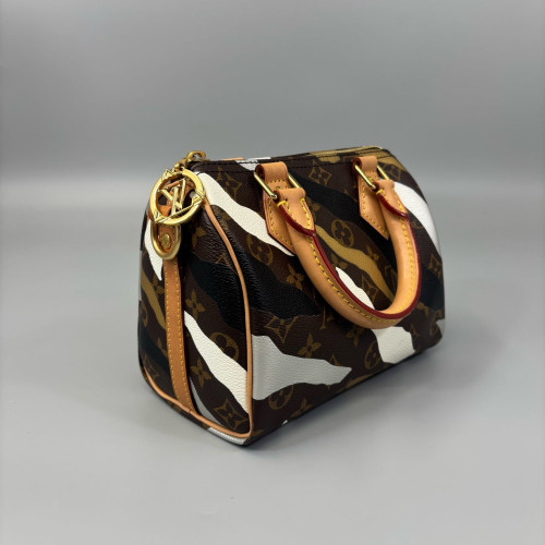 Louis Vuitton Speedy Bandouliere 20 Monogram Brown White Yellow