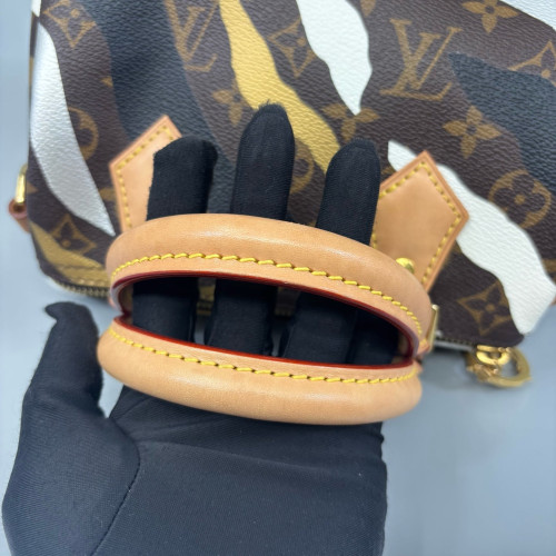 Louis Vuitton Speedy Bandouliere 20 Monogram Brown White Yellow