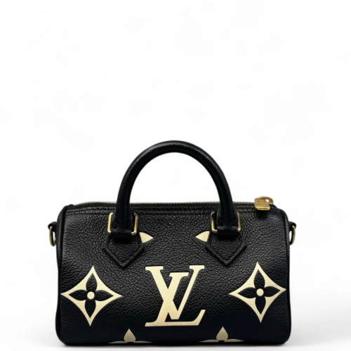 Louis Vuitton Nano Speedy Bandouliere Empreinte Monogram Giant Black Louis Vuitton Nano Speedy Bandouliere Empreinte Monogram Giant Black