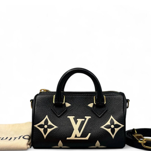 Louis Vuitton Nano Speedy Bandouliere Empreinte Monogram Giant Black Louis Vuitton Nano Speedy Bandouliere Empreinte Monogram Giant Black