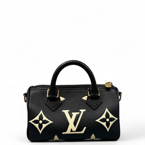 Louis Vuitton Nano Speedy Bandouliere Empreinte Monogram Giant Black Louis Vuitton Nano Speedy Bandouliere Empreinte Monogram Giant Black