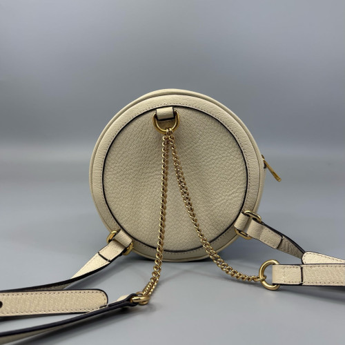 Gucci Mini Ophidia Round Bag Calfskin White Navy Red