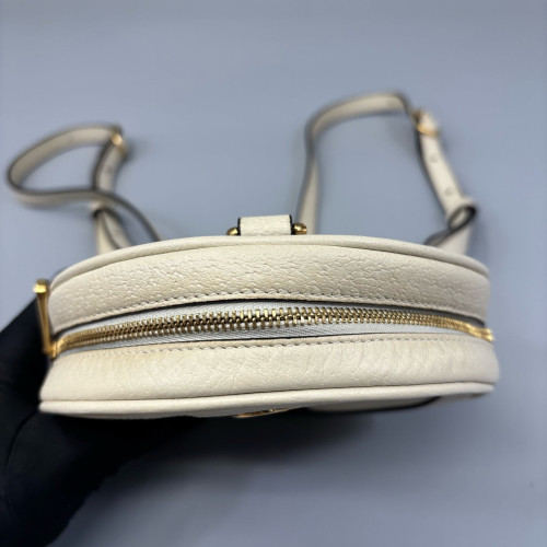 Gucci Mini Ophidia Round Bag Calfskin White Navy Red