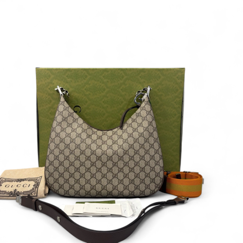 Gucci Hobo GG Supreme Monogram Beige Brown Gucci Hobo GG Supreme Monogram Beige Brown