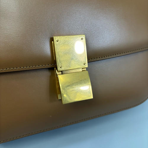 Celine Medium Classic Box Smooth Calfskin Dark Khaki