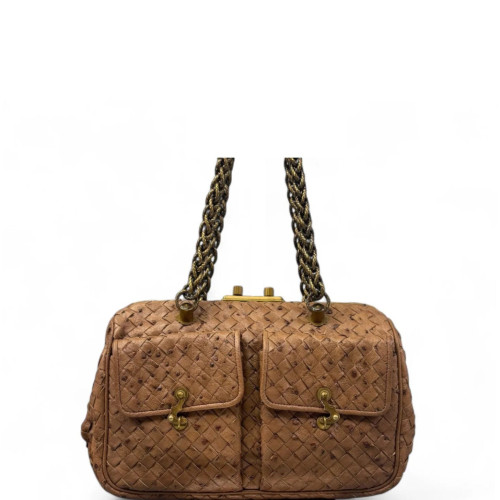 Bottega Veneta Handbag Ostrich Brown