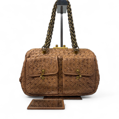 Bottega Veneta Handbag Ostrich Brown