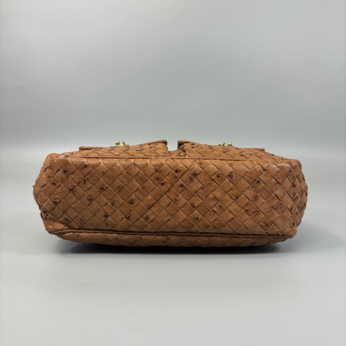 Bottega Veneta Handbag Ostrich Brown