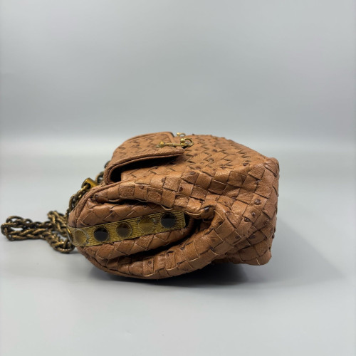 Bottega Veneta Handbag Ostrich Brown