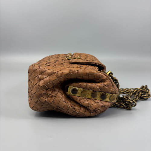 Bottega Veneta Handbag Ostrich Brown