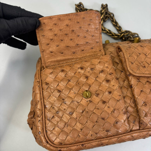 Bottega Veneta Handbag Ostrich Brown