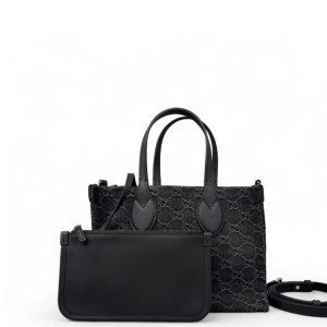 Gucci Tote Bag Denim Black