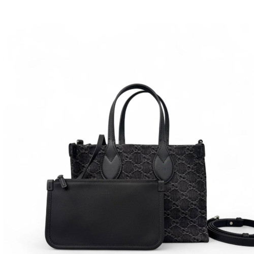 Gucci Tote Bag Denim Black