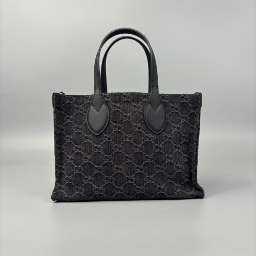 Gucci Tote Bag Denim Black