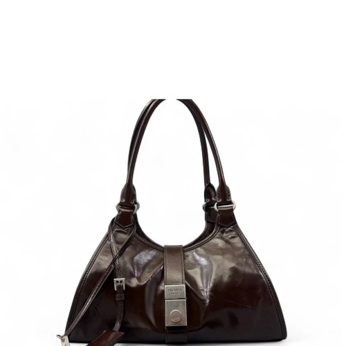 Prada Tote Bag Pull Up Leather Brown