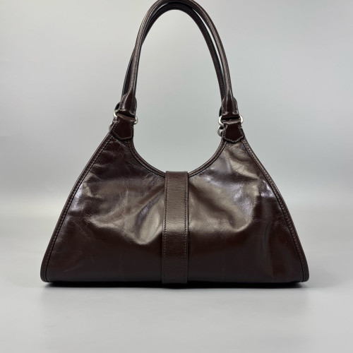 Prada Tote Bag Pull Up Leather Brown