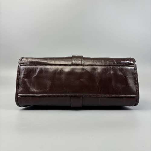 Prada Tote Bag Pull Up Leather Brown