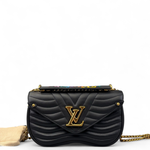 Louis Vuitton New Wave Chain Bag MM Calfskin Black