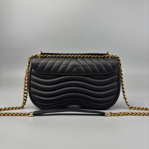 Louis Vuitton New Wave Chain Bag MM Calfskin Black