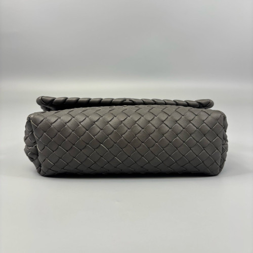 Bottega Veneta Small Olimpia Shoulder Bag Calfskin Intrecciato Grey