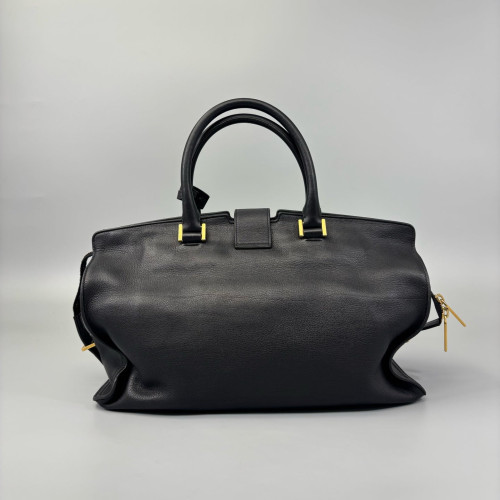 Yves Saint Laurent Medium Cabas Chyc Calfskin Black