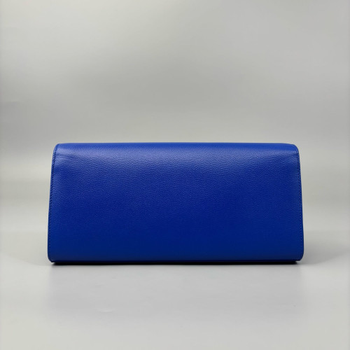 Yves Saint Laurent Clutch Shiny Caviar Calfskin Blue