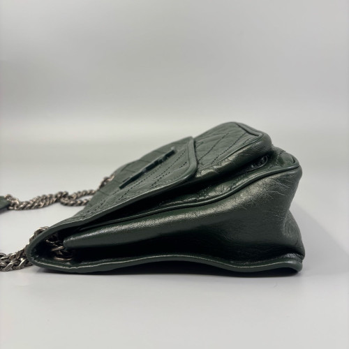 Yves Saint Laurent Medium Niki Chain Pull Up Leather Dark Green