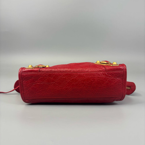 Balenciaga Mini City Pull Up Leather Red