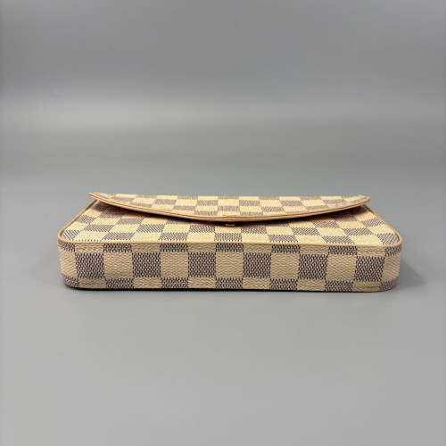 Louis Vuitton Pochette Felicie Chain Wallet Damier Azur White