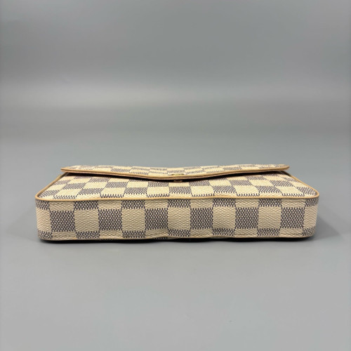 Louis Vuitton Pochette Felicie Chain Wallet Damier Azur White