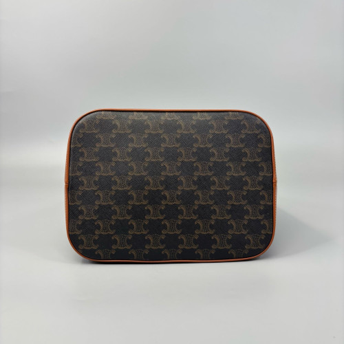 Celine Triomphe Triomphe Bucket Bag Mediun Triomphe Brown Black