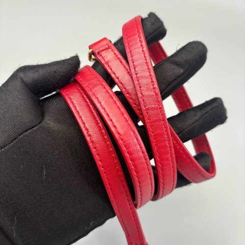 Miu Miu Mini Arcadie Crumpled Pantent Lambskin Red