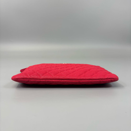 Chanel Quilted Clutch Grained Calfskin Fuchsia
