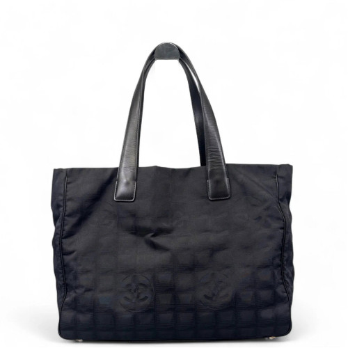 Chanel Chocolate Bar Tote Bag Nylon Black