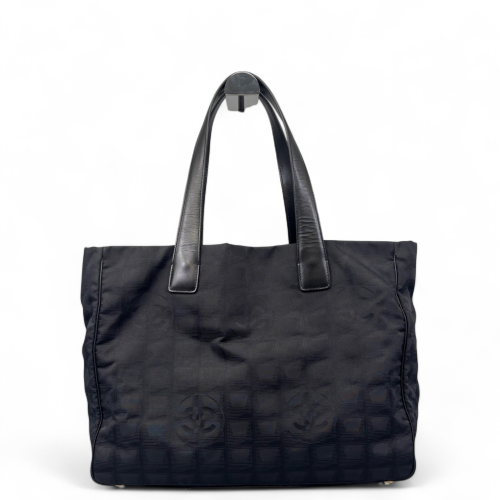 Chanel Chocolate Bar Tote Bag Nylon Black