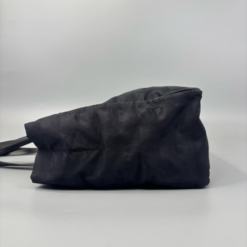 Chanel Chocolate Bar Tote Bag Nylon Black