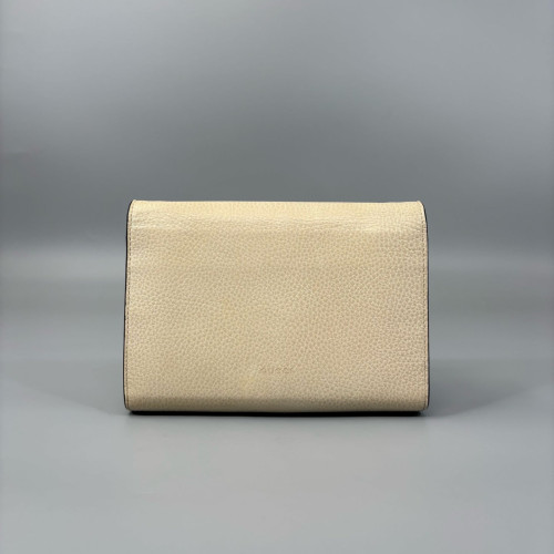Gucci Crystal Mini Dionysus Chain Wallet Grained Calfskin Beige
