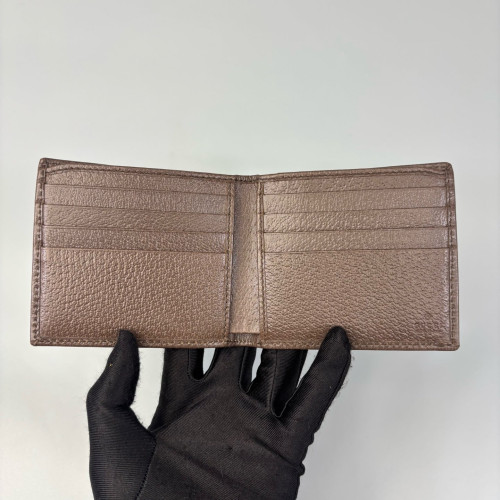 Gucci Web Ophidia Compact Wallet GG Supreme Monogram Beige Brown Green