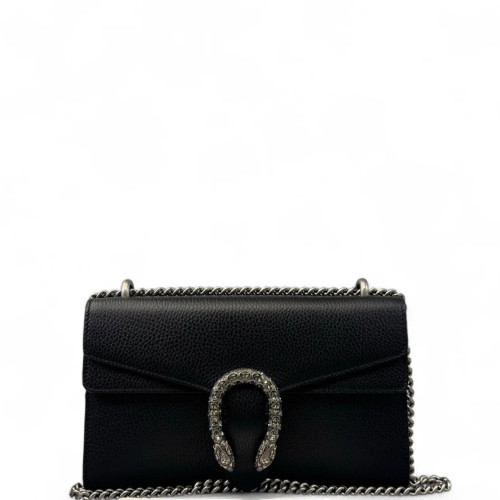 Gucci Crystal Meium Dionysus Grained Calfskin Black