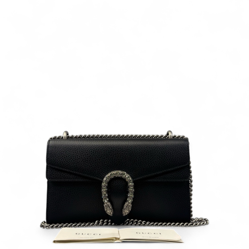 Gucci Crystal Meium Dionysus Grained Calfskin Black