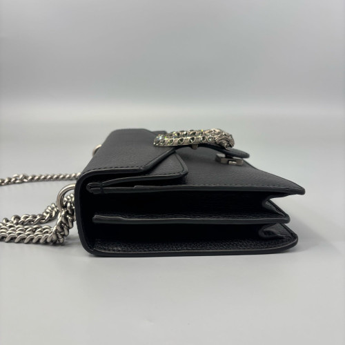 Gucci Crystal Meium Dionysus Grained Calfskin Black