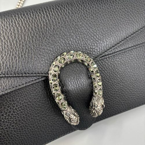 Gucci Crystal Meium Dionysus Grained Calfskin Black
